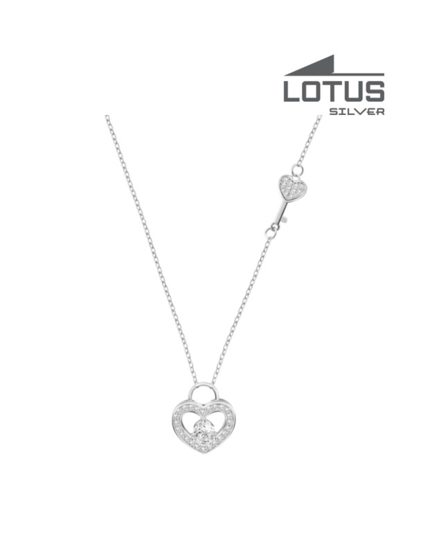 LOTUS SILVER HEART NECKLACE